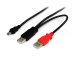 StarTech.com USB Y kabelis 1,8 m i&scaron;oriniam kietajam diskui - USB A į mini B