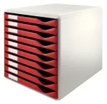 Leitz 52810028 dokumentų dėžė su stalčiais, polistirenas, bordo, pilka