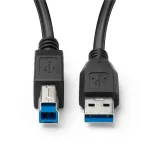 Microconnect MC-ITH-USB3AB-005 USB laidas USB 3.2 Gen 1 (3.1 Gen 1) 5 m USB A USB B Juoda