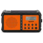 TechniSat TechniRadio Solar 2 DAB+/FM ne&scaron;iojamas radijas su saulės baterija ir rankine suka, juoda/oranžinė