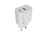 NATEC Ribera sieninis įkroviklis 1x USB-A + 1x USB-C 20W baltas