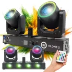 LIGHT4ME CLONE 2 3-in-1 daugiaefektis ap&scaron;vietimo įrenginys &ndash; derbis, stroboskopas, lazeris su DMX ir IR nuotolinio valdymo pultu