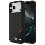 BMW M Carbon Tricolor Line MagSafe dėklas, skirtas iPhone 17 Pro Max, juodas