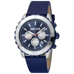 JUST CAVALLI MAN JC1G214L0045 44mm Mėlynas Ciferblatas Odinis Dirželis Laikrodis
