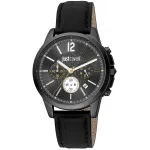 JUST CAVALLI MAN JC1G175L0245 42mm Quartz Analog Blue Dial Brown Leather Strap Watch