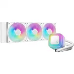 Vandens au&scaron;intuvas &bdquo;all-in-one&ldquo; DeepCool LE360 WH V2 12 cm Baltas &mdash; 360 mm radiatorius, 3x120 mm ventiliatoriai, LGA 1851 palaikymas