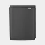 Brabantia BO &scaron;iuk&scaron;lių dėžė 12 L matinė begalinė pilka