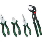 Bosch Powertools 4 dalių replių rinkinys 1600A02W7K su kombinuotomis, įstrižinėmis, smailianosėmis ir vandentiekio replėmis, žalia/juoda
