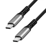 LogiLink USB 2.0 Type-C laidas, C/M į C/M, 480 Mbps, 240W, nailonas, metalas, juoda/sidabrinė, 1,5 m