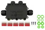 Kabelmeister 4 krypčių IP68 movų dėžutė be įrankių, 450V/25A, 0.5-2.5mm&sup2;, juoda