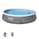 Bestway Fast Set 57376 apvalus vir&scaron; žemės baseinas, 7 340 L, pilkas