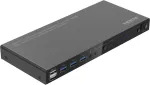 MicroConnect 4K@60Hz HDMI KVM perjungiklis 4x1 su 4K60 4:4:4, USB 3.0 &scaron;akotuvu, audio, metaliniu korpusu (MC-HDMIKVM0401-USB3-4K)