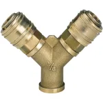 Einhell suspausto oro skirstytuvas su 2 greitajungėmis, R 3/8 colio vidinis sriegis, nikeliuotas žalvaris 4139680