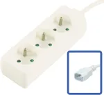 MicroConnect 3 lizdų prancūzi&scaron;ko tipo elektros ilgintuvas su jungikliu, apsauga nuo perkrovos ir vaikų saugos langeliais, 1,5 m kabelis, baltas (MC-PS030150FRUPSW)