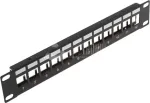 Wirewin 12 prievadų keystone modulių tu&scaron;čias skydelis, 10 colių, juodas, ekranuotas keystone sistemos (TKS PANEL 12 BLACK)