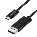 LogiLink CUA0120 USB 3.2 Gen2 Type-C kabelis, C/M į DP/M, bi-di, 8K/60 Hz, metalinis, juodas, 1.8 m