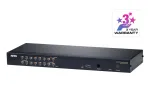 ATEN ALTUSEN KH1516AI-AX-G 16 prievadų Cat5e KVM per tinklą jungiklis, PS/2/USB, 1600 x 1200, vidinis Ethernet, 1U spintos montavimas, 12,5 W, juodas