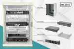 DIGITUS tinklo komplektas 10in-9U 312x300mm spintos lentyna PDU 8 prievadų skydelis