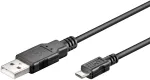 Microconnect USBABMICRO1 USB laidas USB 2.0 1 m USB A Micro-USB B juodas