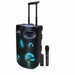 Ne&scaron;iojamas Bluetooth karaoke garsiakalbis MANTA SPK0803B140 140W, su baterija, MIC/USB/microSD, FM, ekvalaizeriu, ratais