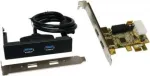 Exsys EX-11072WO PCIe USB 3.2 Gen 1 (USB 3.0) plėtimo plok&scaron;tė, 2x i&scaron;orinis + 1x vidinis, Renesas, žemo profilio laikiklis, be mažmeninės pakuotės