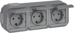 Legrand Plexo NEW APWG 069743L 3-jų vietų Schuko ki&scaron;tukinis lizdas IP44 pilkas 5 (069743L)