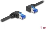 Tinklo kabelis DeLOCK RJ45 Cat.6A S/FTP de&scaron;inysis kairysis lenktas 1 m juodas