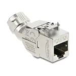 DELOCK Keystone modulis RJ45 lizdas į LSA Cat.6A beįrankis 45&deg; kampu ekranuotas su metaliniu fiksatoriumi