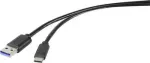 Renkforce RF-4536470 USB Laidas 0,15 m USB 3.2 Gen 1 (3.1 Gen 1) USB A USB C Juodas