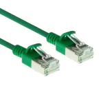 ACT Green 10 metrų LSZH U/FTP CAT6A plonas duomenų centro pataisinis kabelis su apsauga nuo užkliuvimo ir RJ45 jungtimis