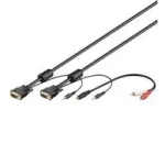 Wentronic SVGA garso kabelis - 3 m - VGA (D-Sub) - VGA (D-Sub) - Juoda - Garsas 3.5 mm (93969)