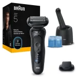 BRAUN SHAVER 52‑N7200cc Juoda &ndash; folijinis elektrinis skustuvas, įkraunamas, &scaron;lapiam ir sausam skutimui
