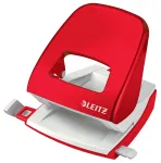 Leitz WOW 5008 skylmu&scaron;ė metalinė 2 skylės / 30 lapų, raudona, balta, metalas, 8 cm, 5.5 mm, A6