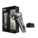 Braun Series 9 9325s naujausios kartos elektrinis skustuvas, įkrovimo stovas, audinio dėklas, grafito spalvos