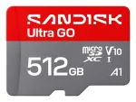 &bdquo;SanDisk Ultra GO&ldquo; microSDXC 512 GB UHS-I U1 V10 A1 &ndash; iki 190 MB/s skaitymo, su SD adapteriu, SDSQUGN-512G-GN6MN