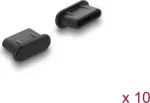 Delock Dust Protection for USB Type-C Female Port, 10 Pieces, Silicone, Black (87408)
