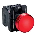 Schneider Electric XB5AVB4 ap&scaron;viestas mygtukas, 22 mm, 24 V AC/DC, raudonas LED, 1 NO, IP66