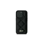 Guess GUHCP16SPSQSQSK iPhone 16 6.1 Hardcase Quilted Metal Logo Black