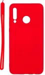 Evelatus Huawei P30 Lite Soft Touch Silicone Case with Strap Red