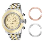 Glam Rock moteri&scaron;kas laikrodis GR32159 (44 mm) &ndash; &scaron;veicari&scaron;kas kvarcinis, baltas perlamutro ciferblatas, silikoninė apyrankė