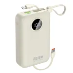Powerbank Dudao K14+ 20000mAh 22.5W USB-C / USB-A su įmontuotais Lightning ir USB-C laidais - balta