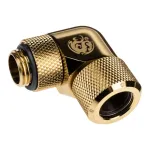 Bitspower Advanced Multi-Link adapterio jungtis 90 laipsnių G1/4 colio AG į 12 mm AD kietąjį vamzdelį - sukama, žalvarinė