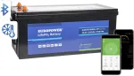 EUROPOWER LFP 12.8V 280Ah LiFePO4 akumuliatorius su Bluetooth ir &scaron;ildymo kilimėliu