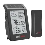 RAINPOINT BALDRTHERM B0596WT2H2P-V1 Saulės energija varoma orų stotis su belaidžiu lauko jutikliu, juoda