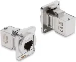 Delock D-Type modulis RJ45 lizdas-lizdas 90&deg; kampu Cat.6A sidabrinis