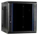 DSIT DS6612ZP-DOUBLE 6U reversibilus sieninis serverio kabinetas su grūdinto stiklo durimis ir perforuotais &scaron;oniniais skydais, 600x450x370 mm, juodas