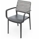 KETER sodo kėdė Deco Porto Armchair &scaron;viesiai pilka/pilka