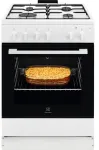 Electrolux LKG604012W laisvai stovinti dujinė viryklė su dujine orkaite, 60 cm, balta