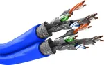Wentronic Goobay CAT 7A dvigubas tinklo kabelis S/FTP PiMF mėlynas - varinis laidininkas CU AWG 22/1 (75716)
