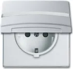 Busch-Jaeger 2064-0-0300 Schuko ki&scaron;tukinis lizdas, 2P+E, 16A, 250V, IP44, sidabrinis